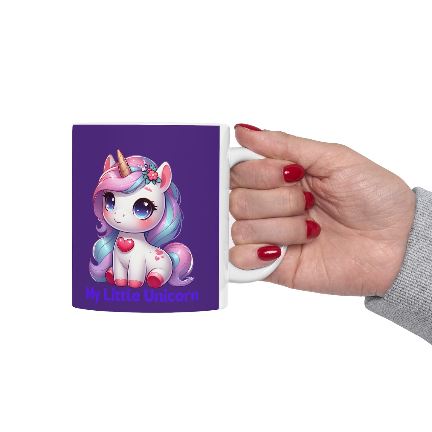 My Little Unicorn Heart Mug 11 Ounces Purple