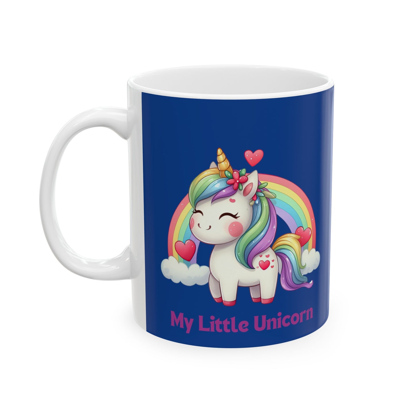 My Little Unicorn Rainbow Mug 11 Ounces Dark Blue