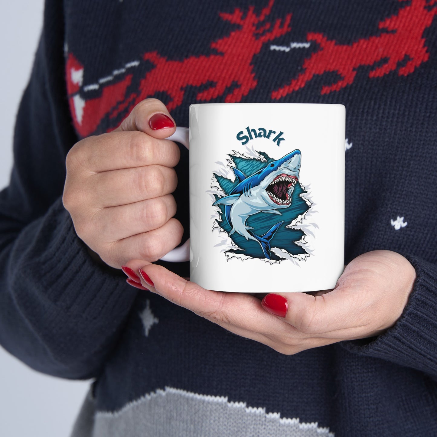 Shark Mug 11 Ounces White