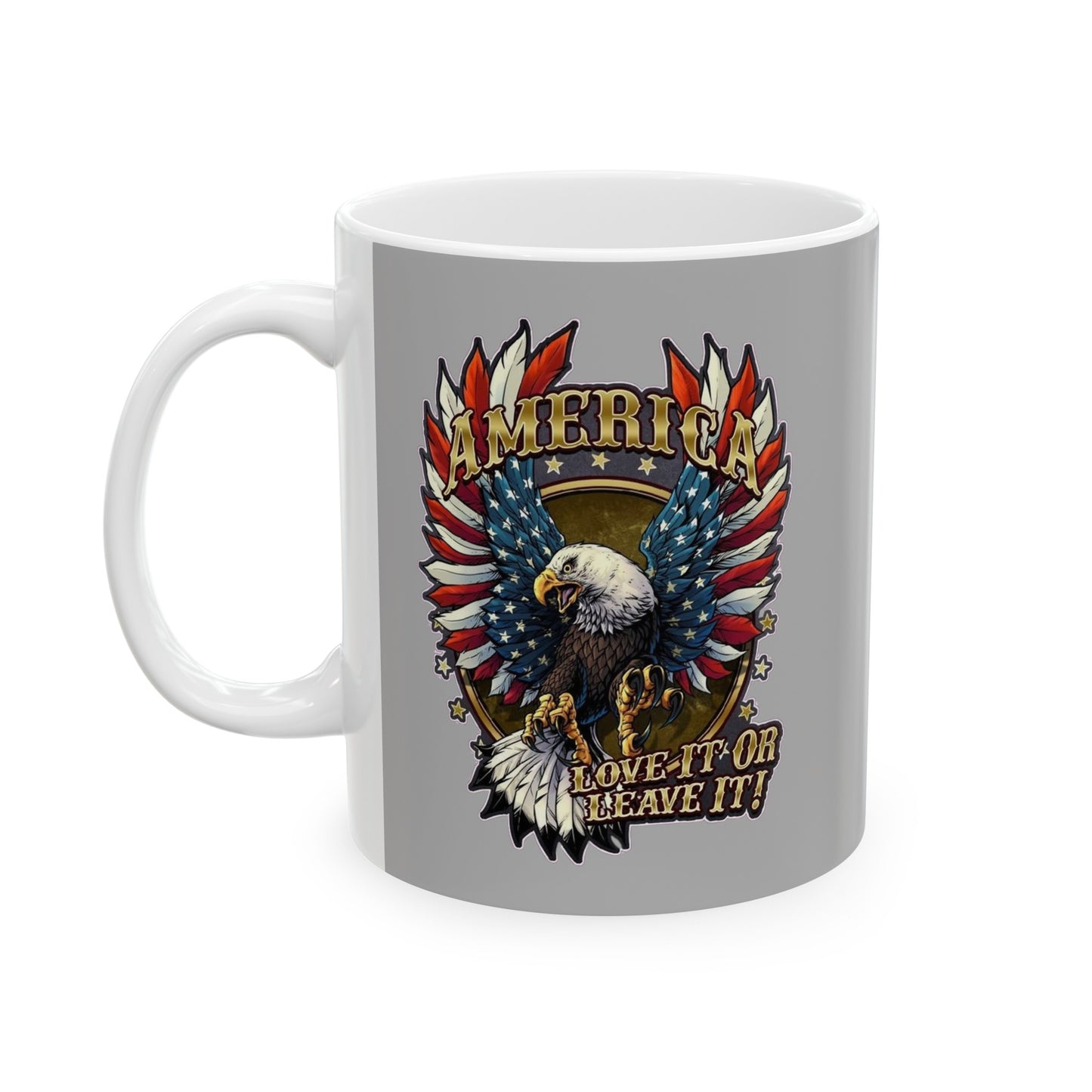 Eagle Mug 11 Ounces Light Grey