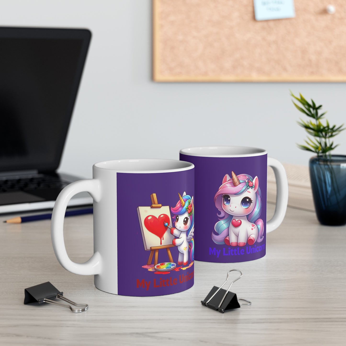 My Little Unicorn Heart Mug 11 Ounces Purple