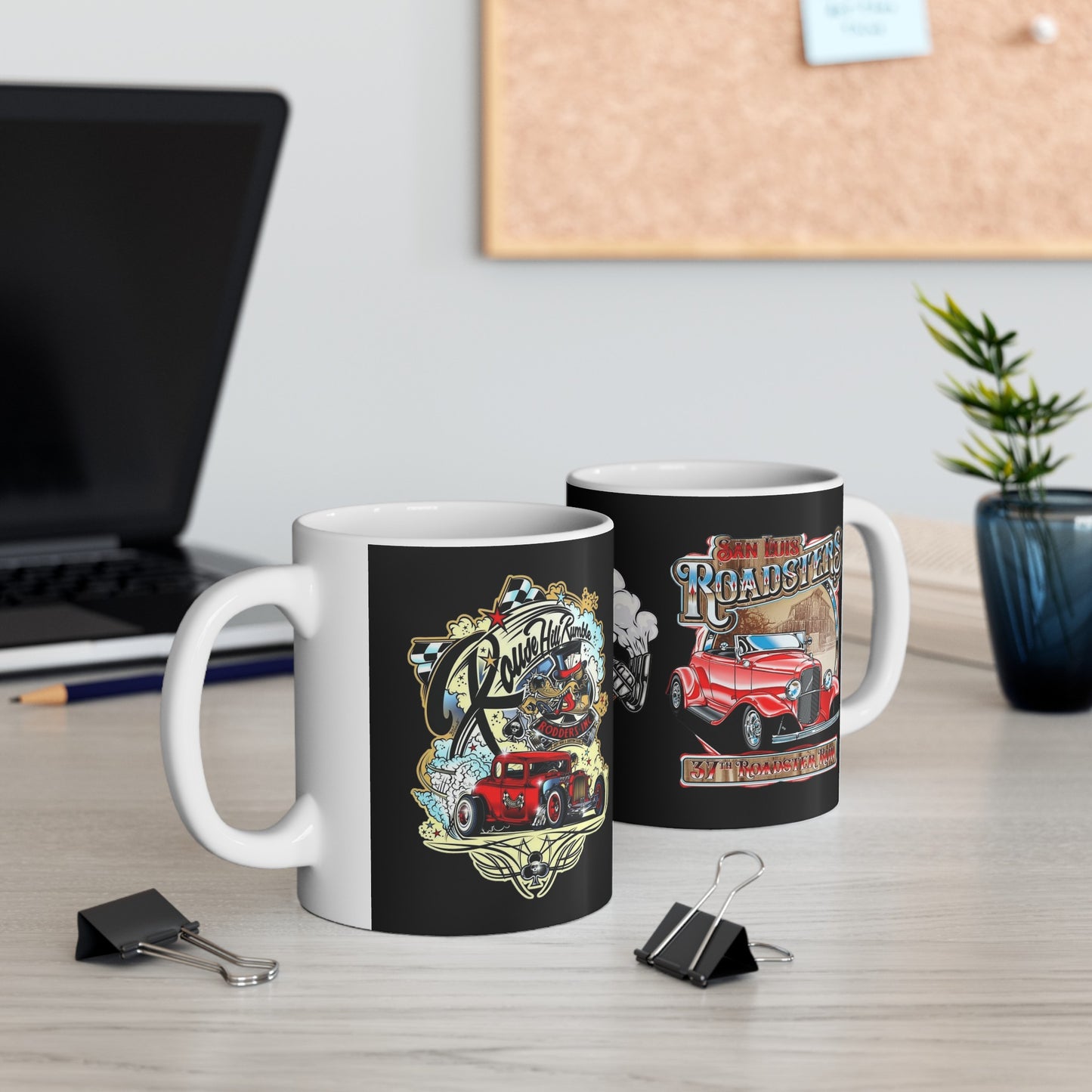 Roadsters Engine Mug 11 Ounces Black