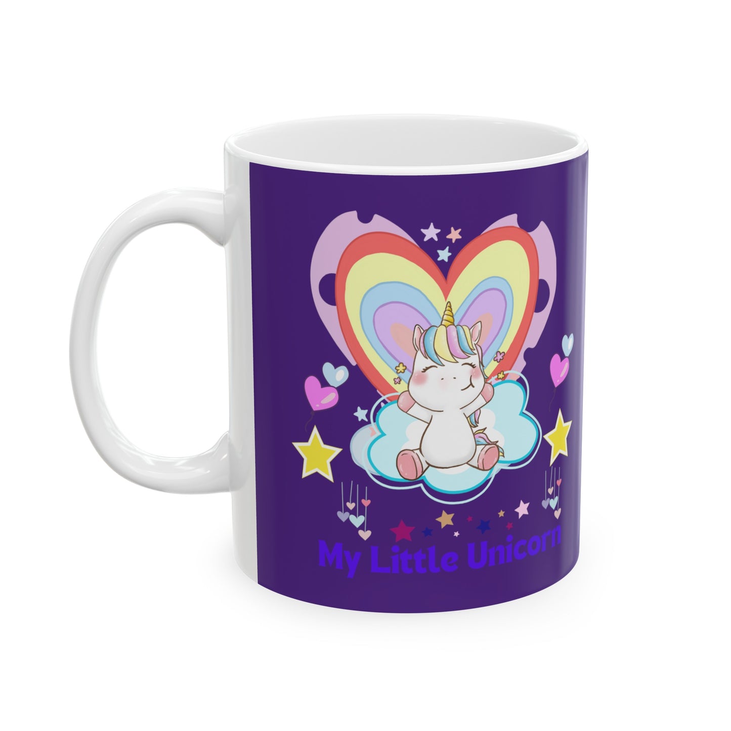 My Little Unicorn Balloons Mug 11 Ounces Purple