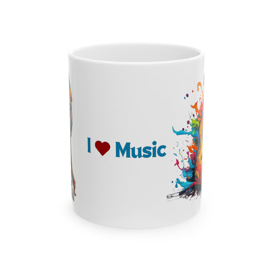 I Love Music Mug 11 Ounces White