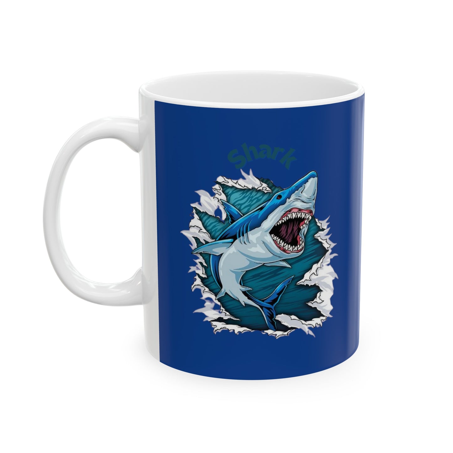 Shark Mug 11 Ounces Dark Blue