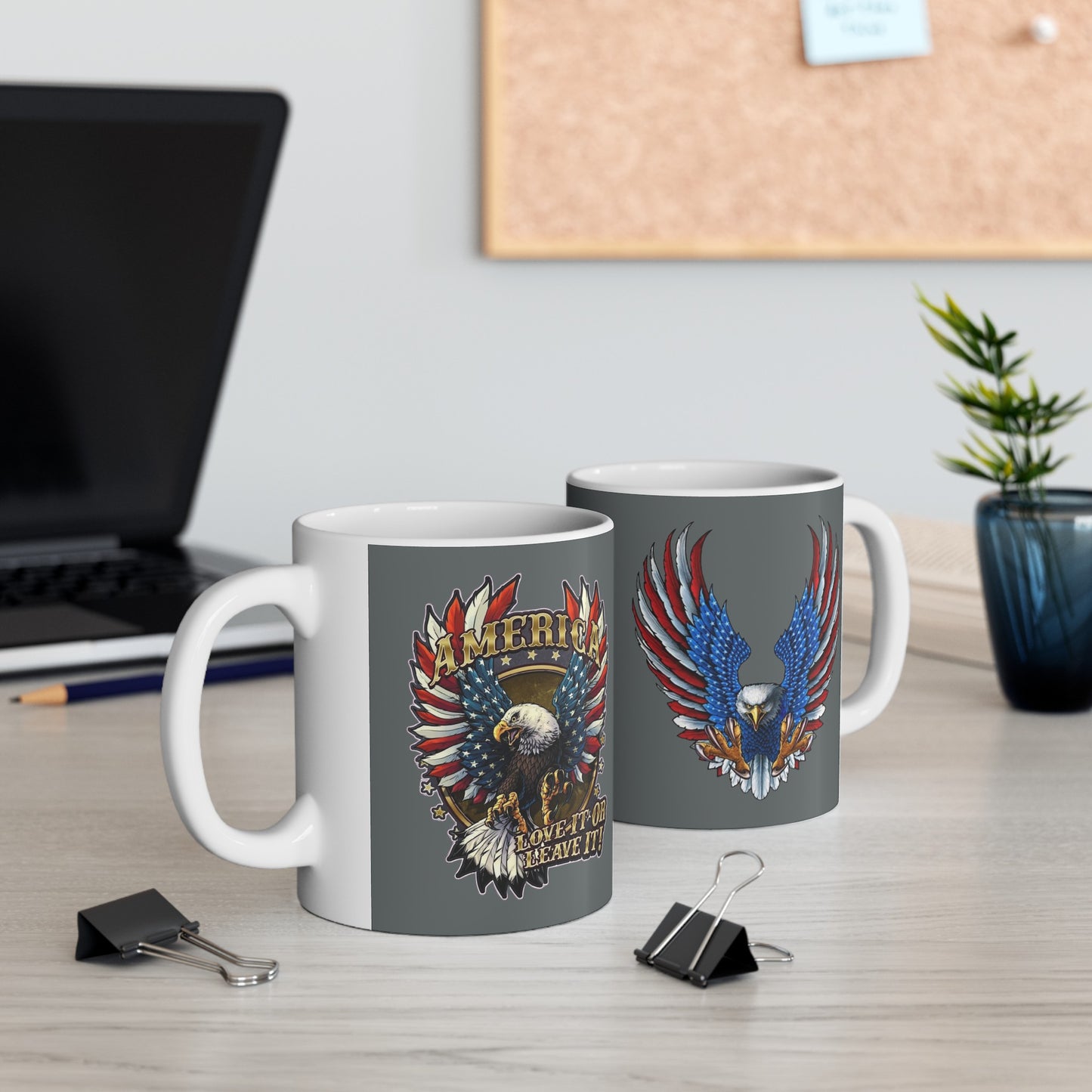 Eagle Mug 11 Ounces Dark Grey