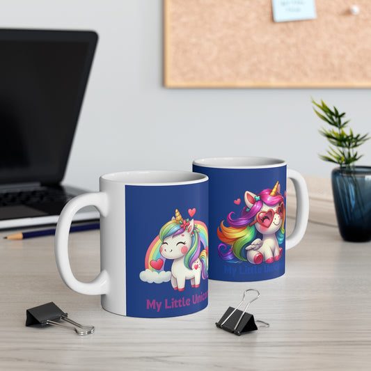 My Little Unicorn Rainbow Mug 11 Ounces Dark Blue