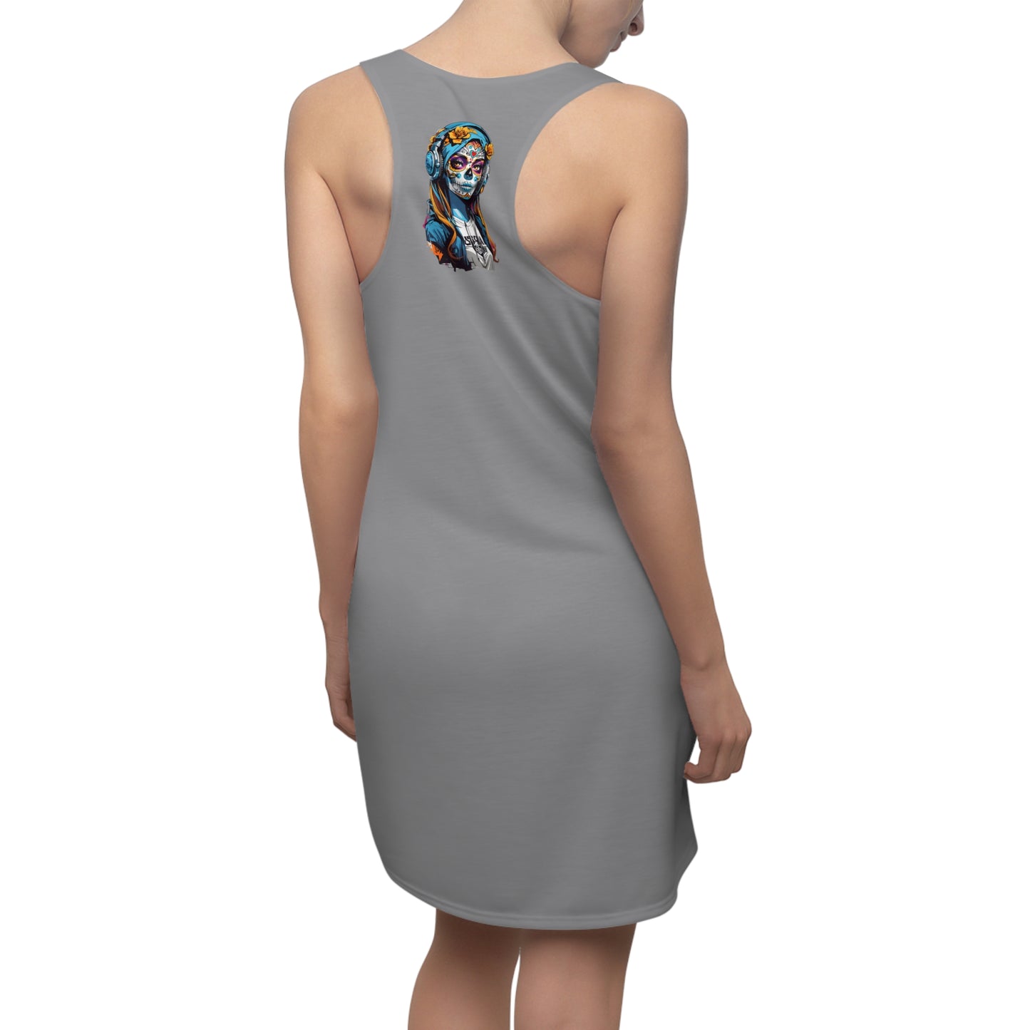 Guitar Women's Cut and Sew Racerback Dress Grey