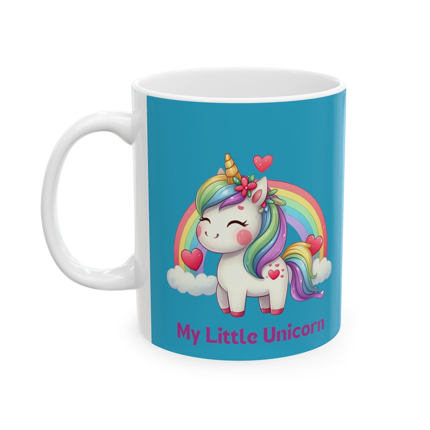 My Little Unicorn Rainbow Mug 11 Ounces Turquoise