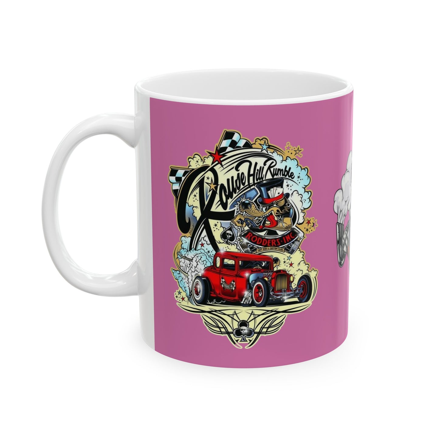 Roadsters Engine Mug 11 Ounces Light Pink