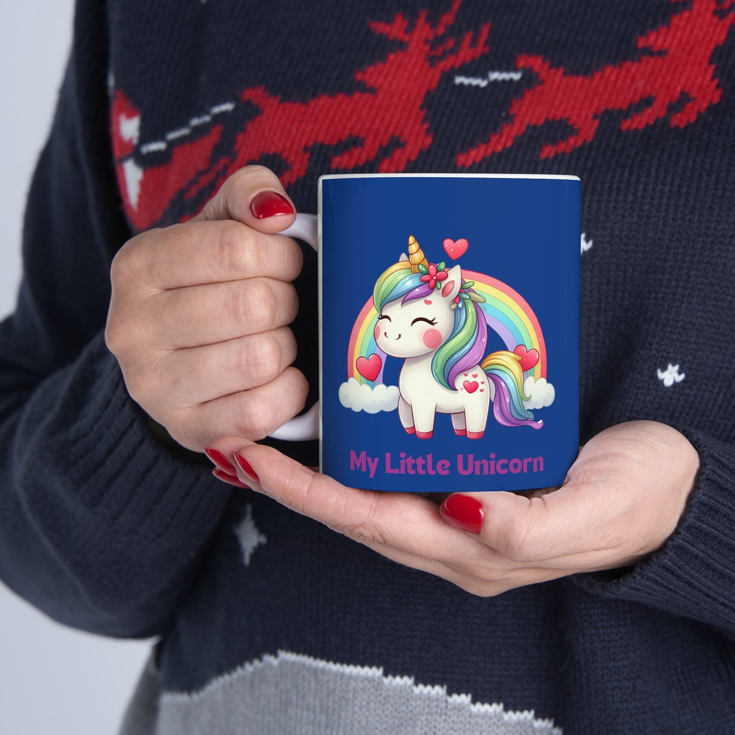 My Little Unicorn Rainbow Mug 11 Ounces Dark Blue