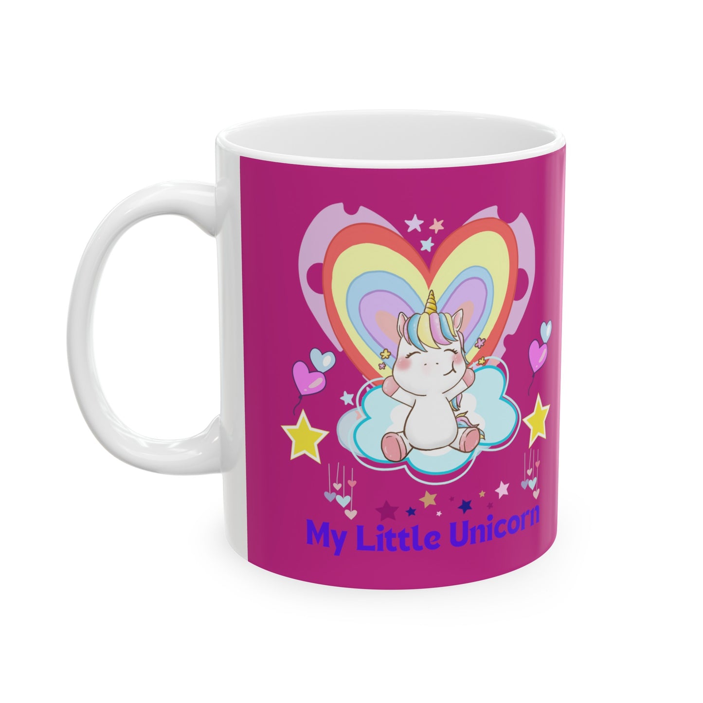 My Little Unicorn Balloons Mug 11 Ounces Pink