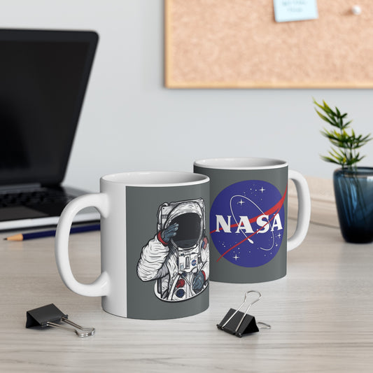 Nasa Alien Mug 11 Ounces Dark Grey