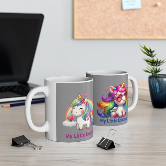 My Little Unicorn Rainbow Mug 11 Ounces Grey