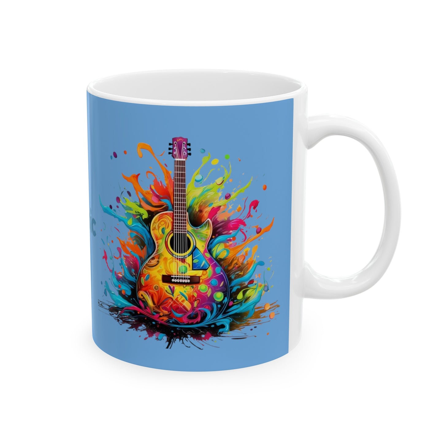 I Love Music Mug 11 Ounces Light Blue