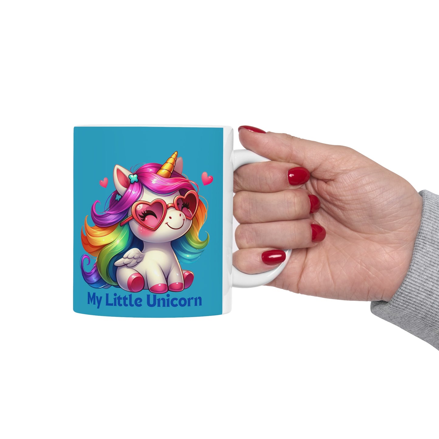 My Little Unicorn Rainbow Mug 11 Ounces Turquoise