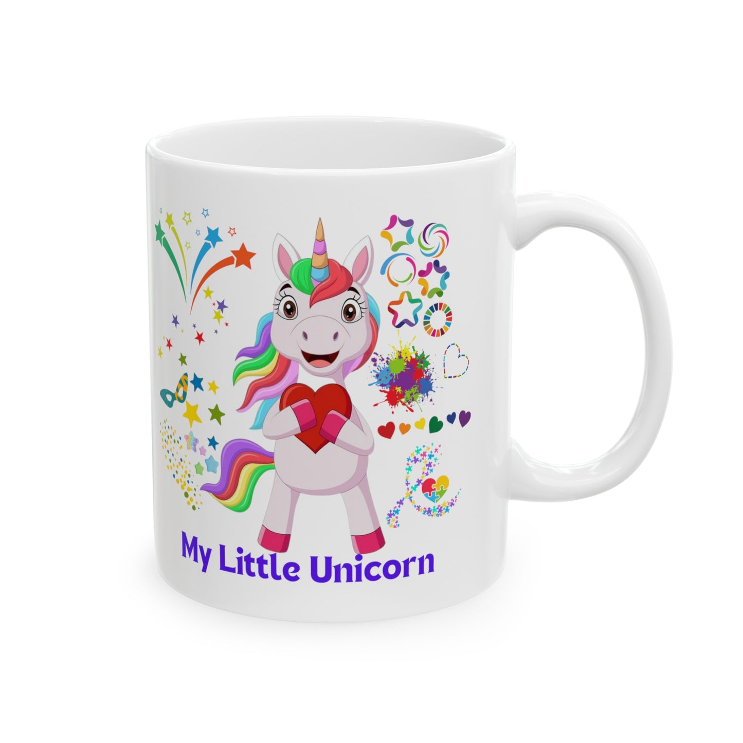 My Little Unicorn Couple Mug 11 Ounces White