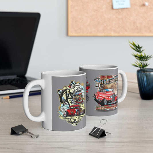 Roadsters Heart Engine Mug 11 Ounces Grey