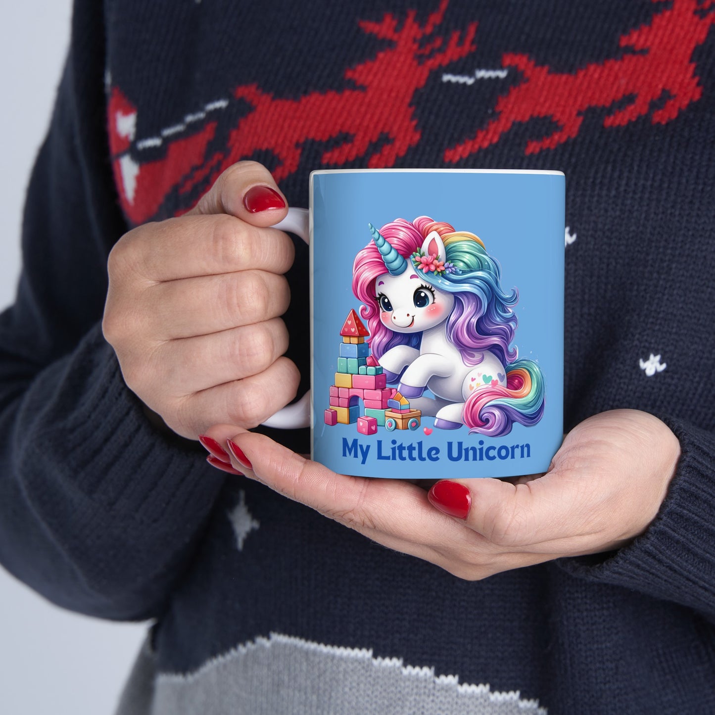 My Little Unicorn Castle Mug 11 Ounces Light Blue