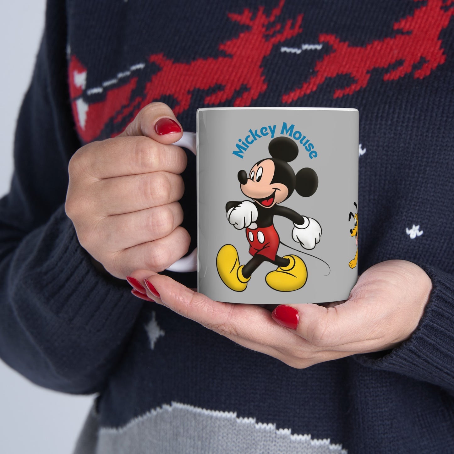 Mickey Mouse And Friends Mug 11 Ounces Light Grey