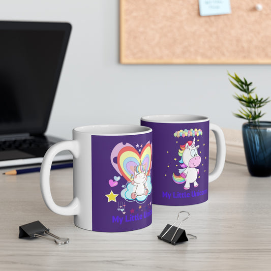 My Little Unicorn Balloons Mug 11 Ounces Purple