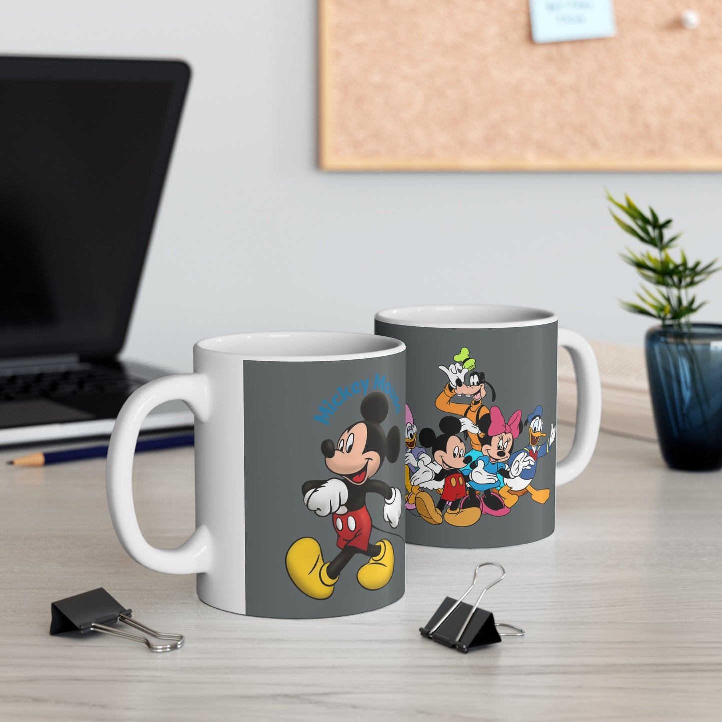 Mickey Mouse And Friends Mug 11 Ounces Dark Grey