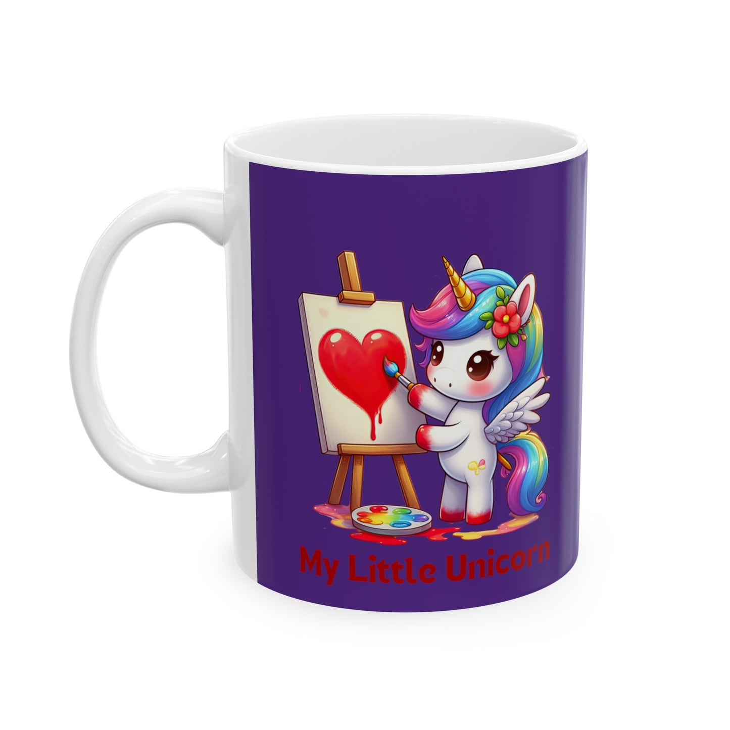 My Little Unicorn Heart Mug 11 Ounces Purple