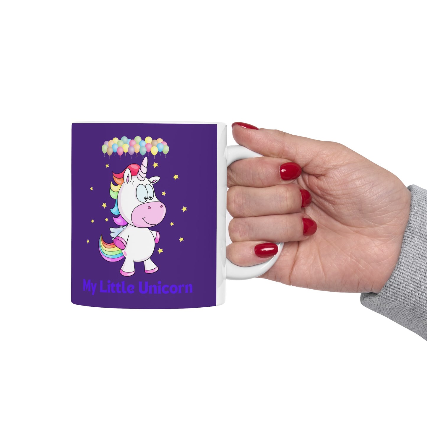 My Little Unicorn Balloons Mug 11 Ounces Purple