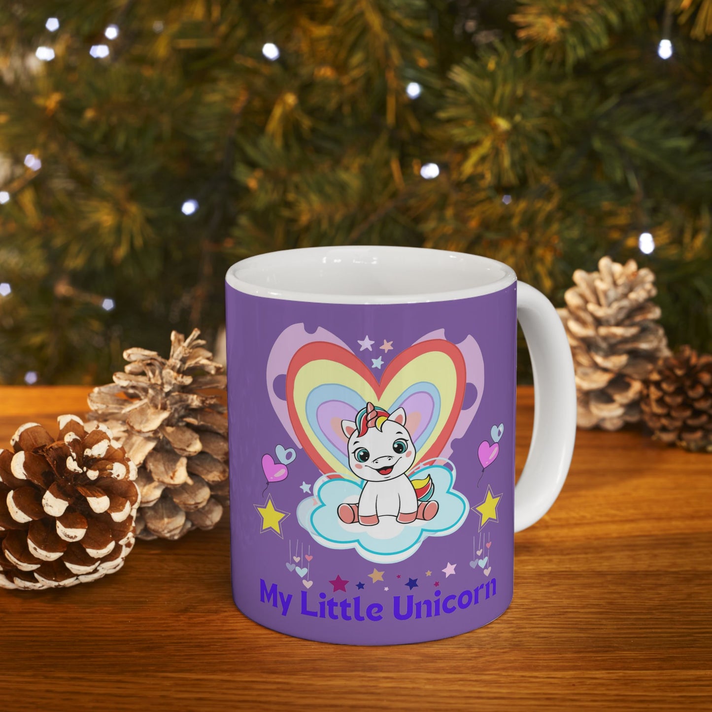 My Little Gold Star Unicorn Mug 11-15 Ounces Light Purple