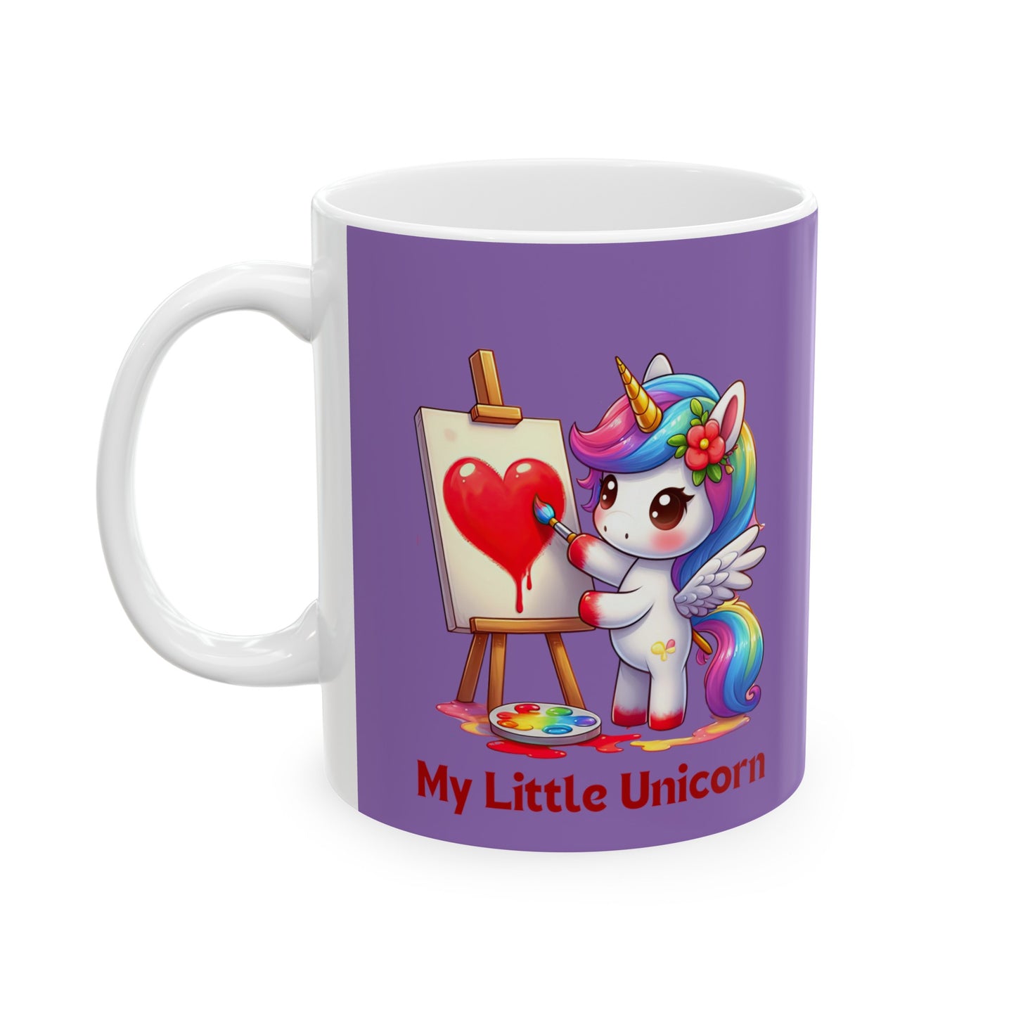 My Little Unicorn Heart Mug 11 Ounces Light Purple