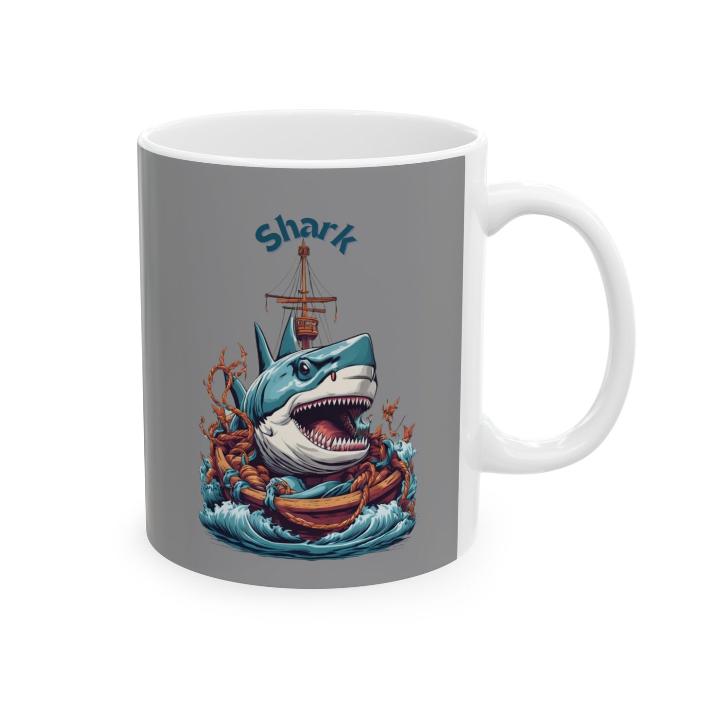 Shark Mug 11 Ounces Grey