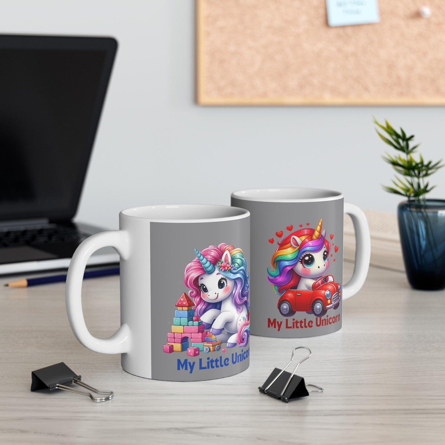 My Little Unicorn Castle Mug 11 Ounces Grey