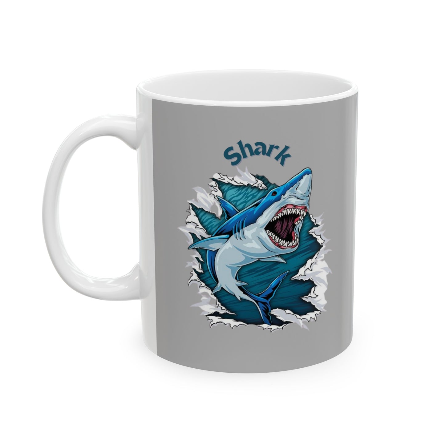 Shark Mug 11 Ounces Light Grey