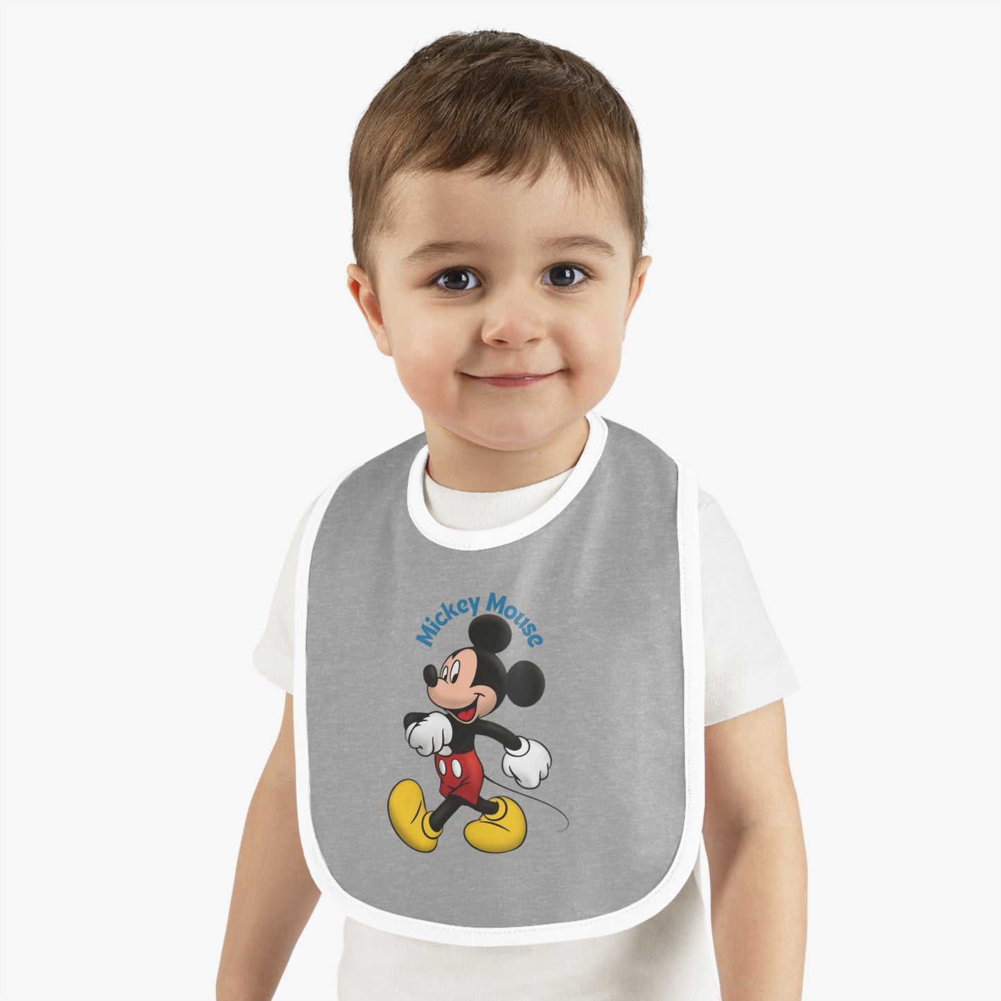 Mickey Mouse Baby Contrast Trim Jersey Bib