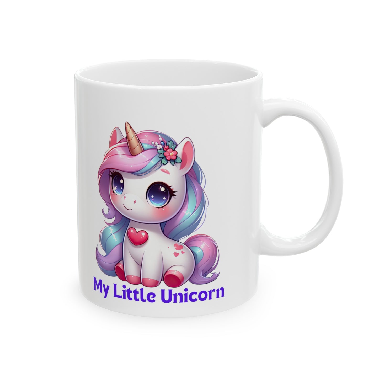 My Little Unicorn Heart Mug 11 Ounces White