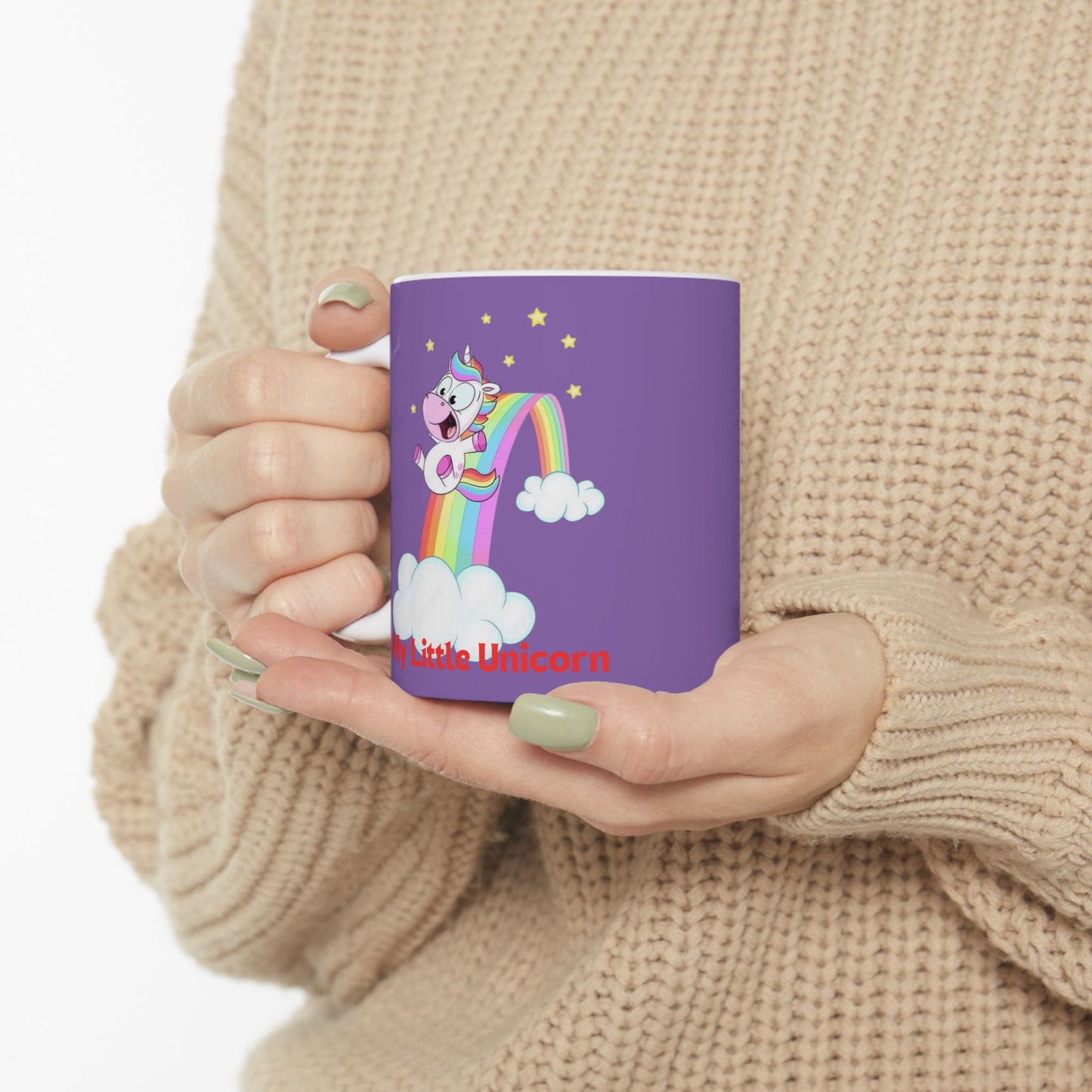 My Little Gold Star Unicorn Mug 11-15 Ounces Light Purple