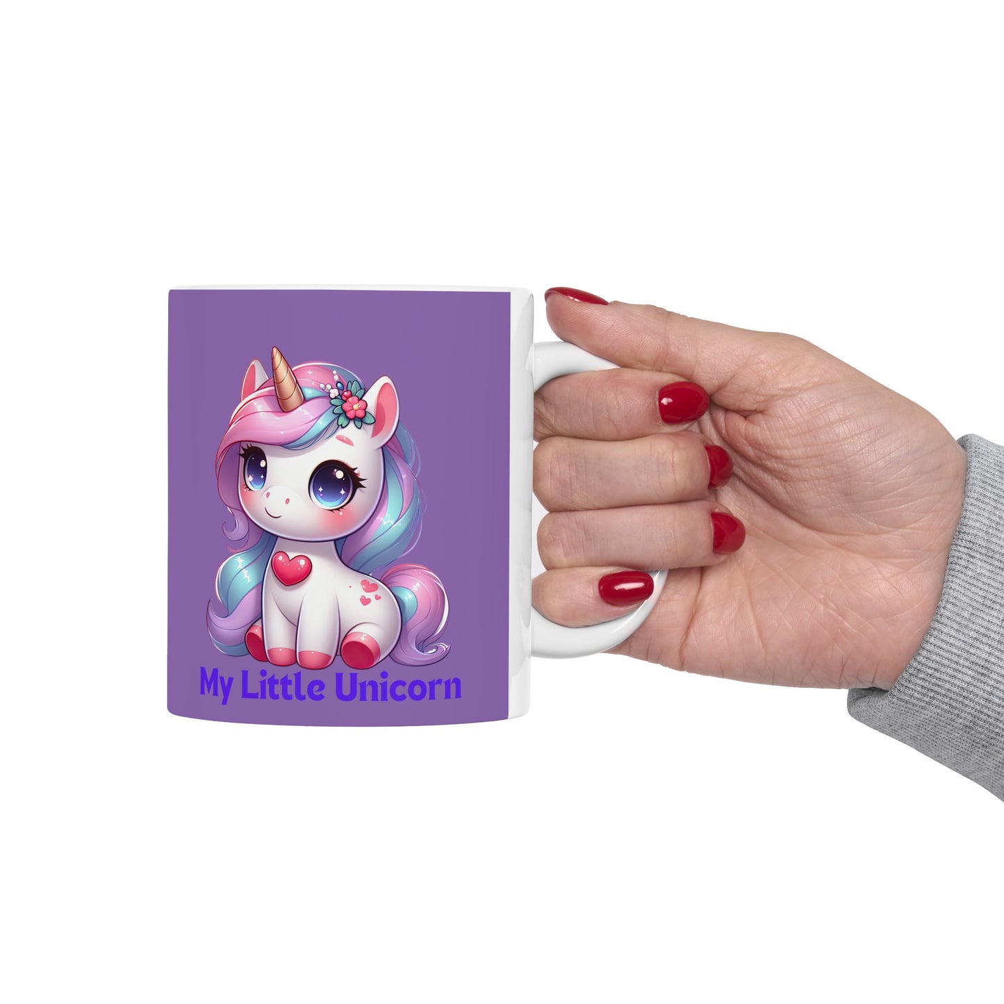 My Little Unicorn Heart Mug 11 Ounces Light Purple