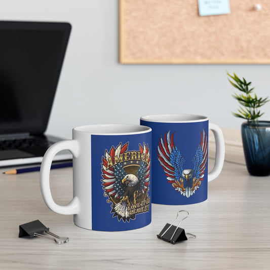 Eagle Mug 11 Ounces Dark Blue