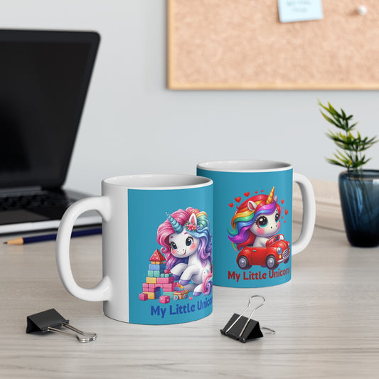 My Little Unicorn Castle Mug 11 Ounces Turquoise