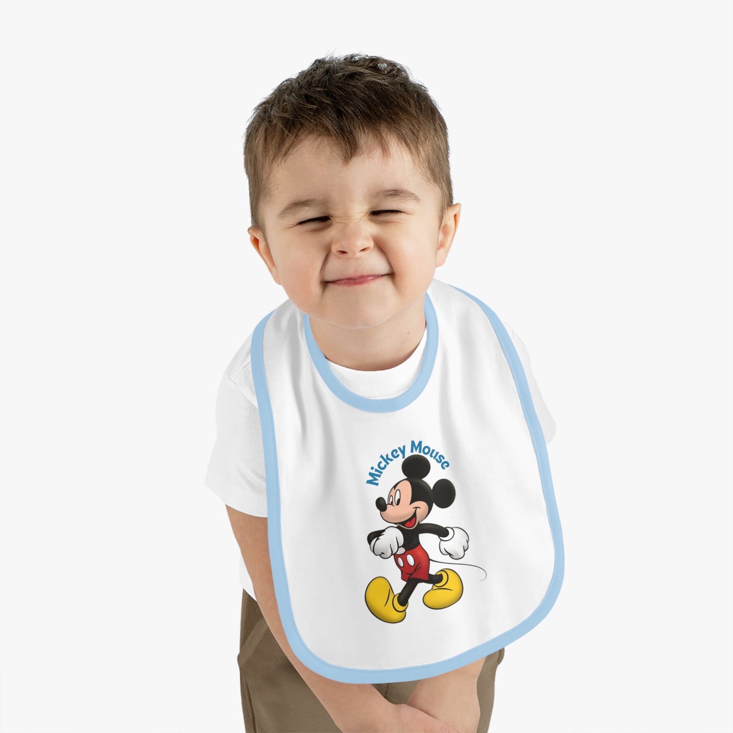 Mickey Mouse Baby Contrast Trim Jersey Bib