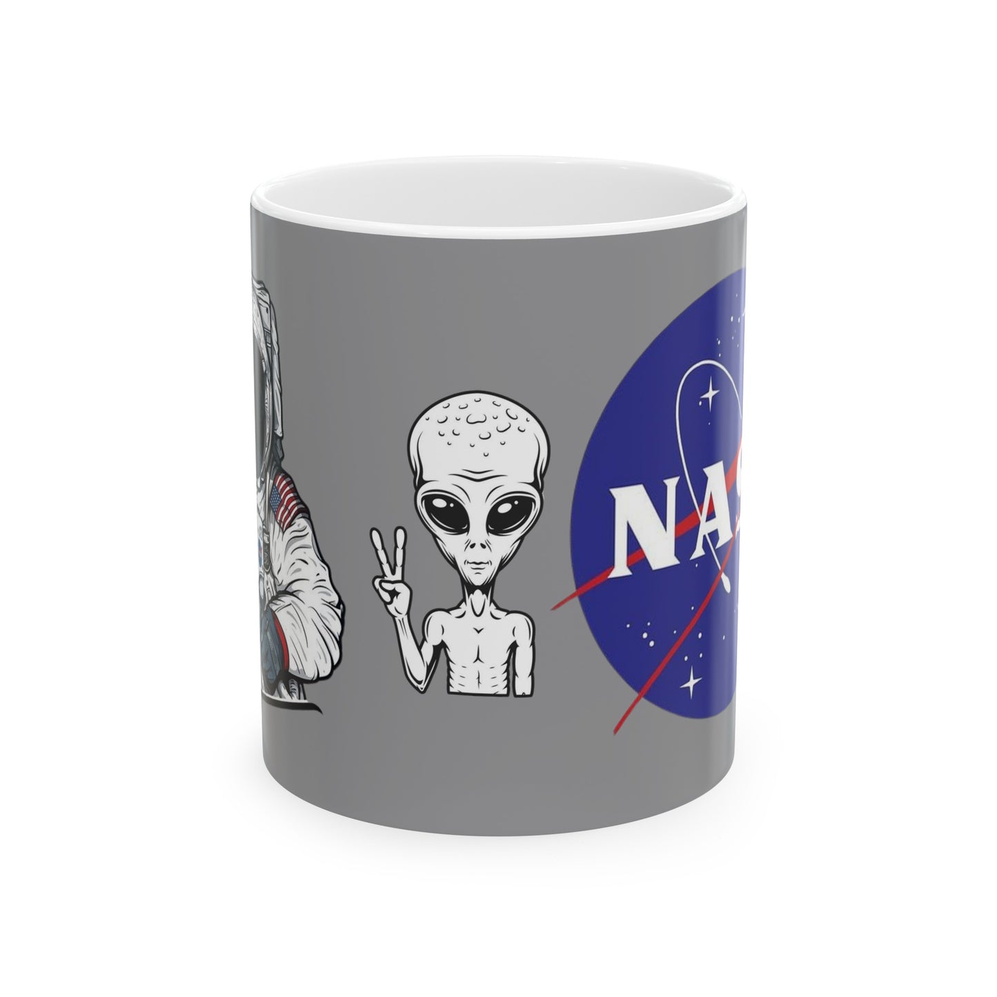 Nasa Alien Mug 11 Ounces Grey