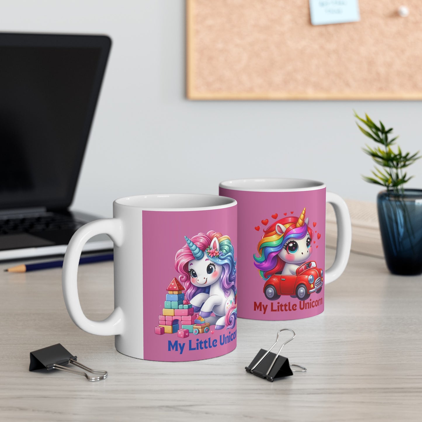 My Little Unicorn Castle Mug 11 Ounces Light Pink