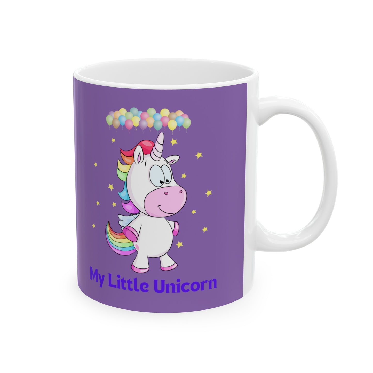 My Little Unicorn Balloons Mug 11 Ounces Light Purple