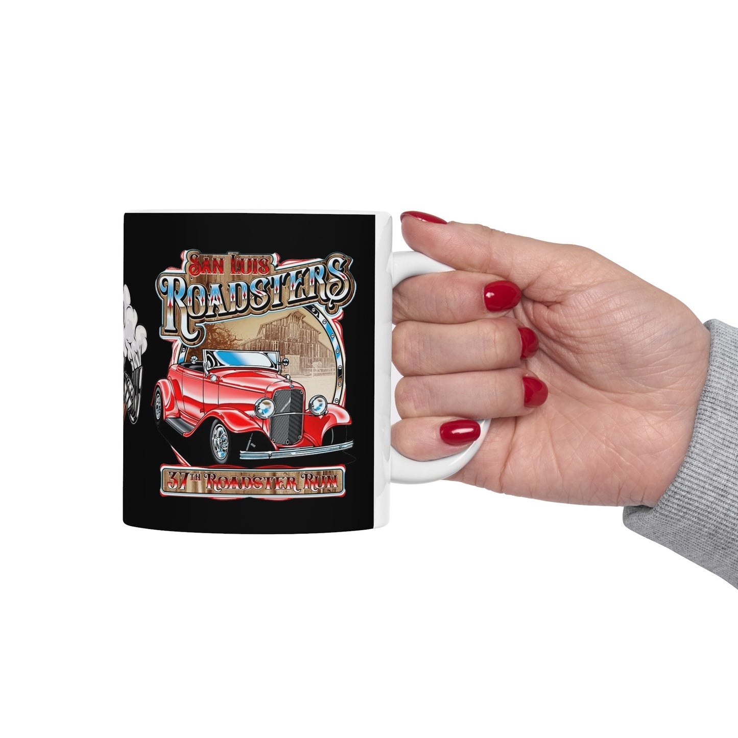 Roadsters Engine Mug 11 Ounces Black