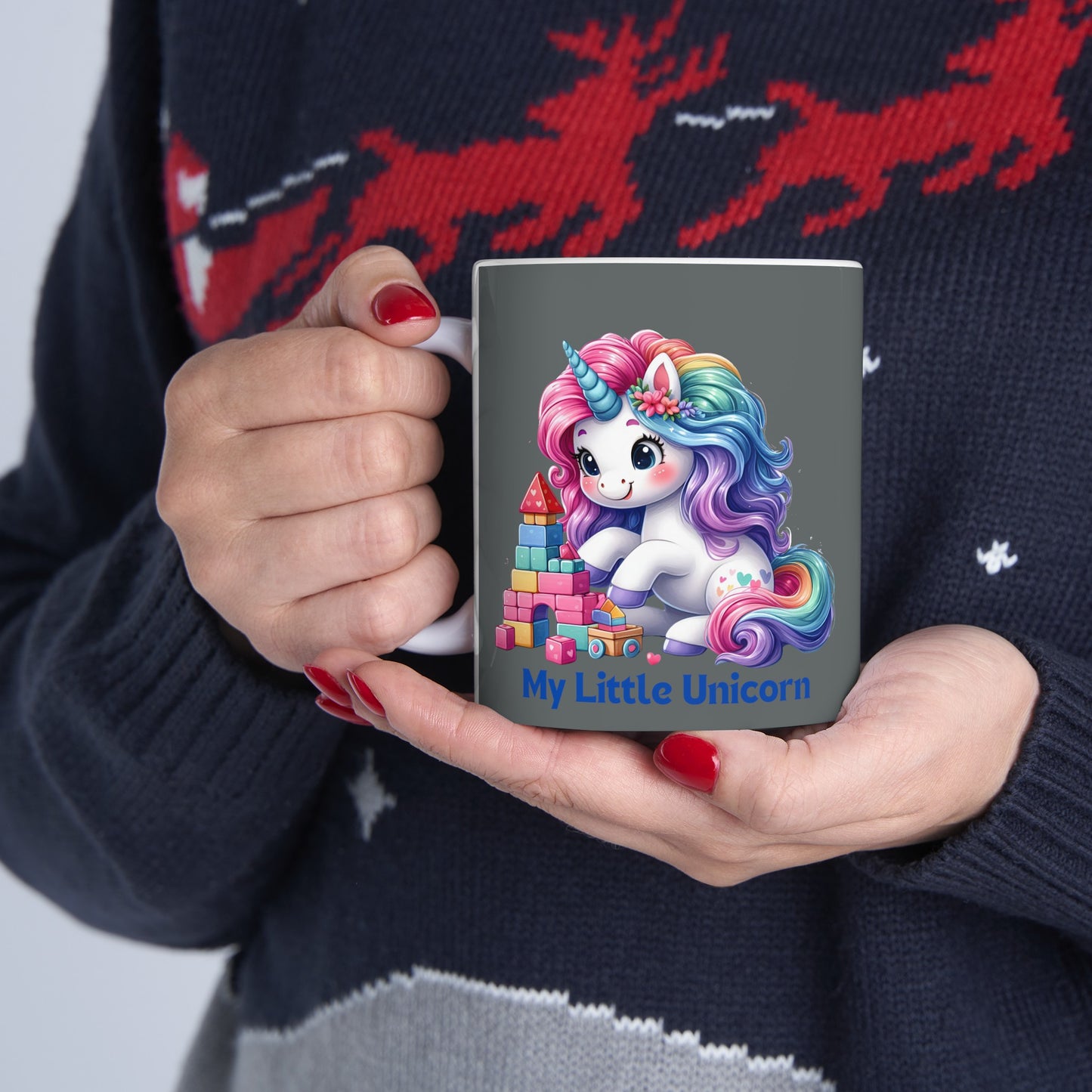 My Little Unicorn Castle Mug 11 Ounces Dark Grey