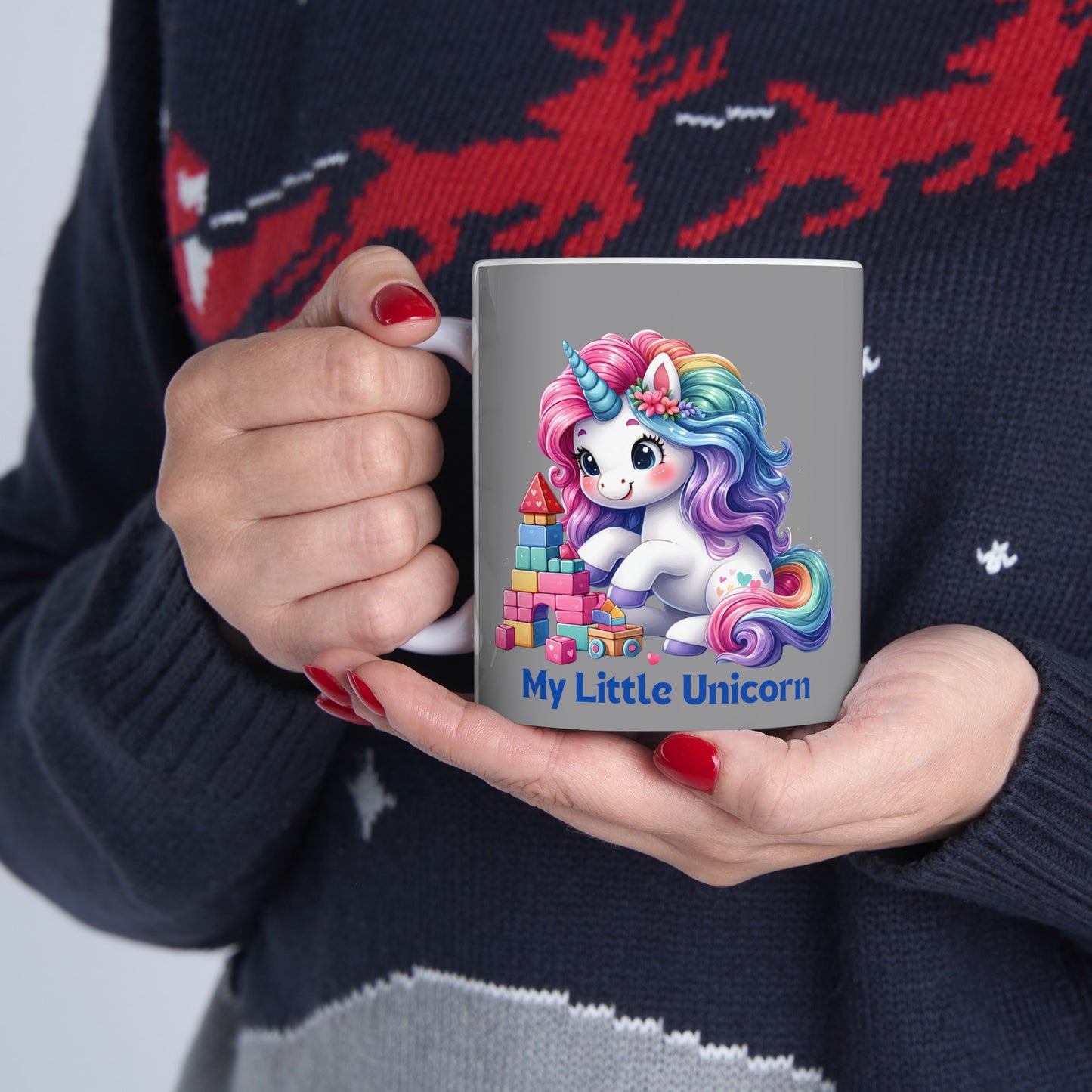 My Little Unicorn Castle Mug 11 Ounces Grey