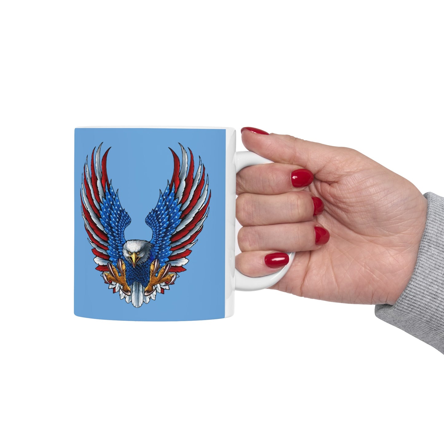 Eagle Mug 11 Ounces Light Blue