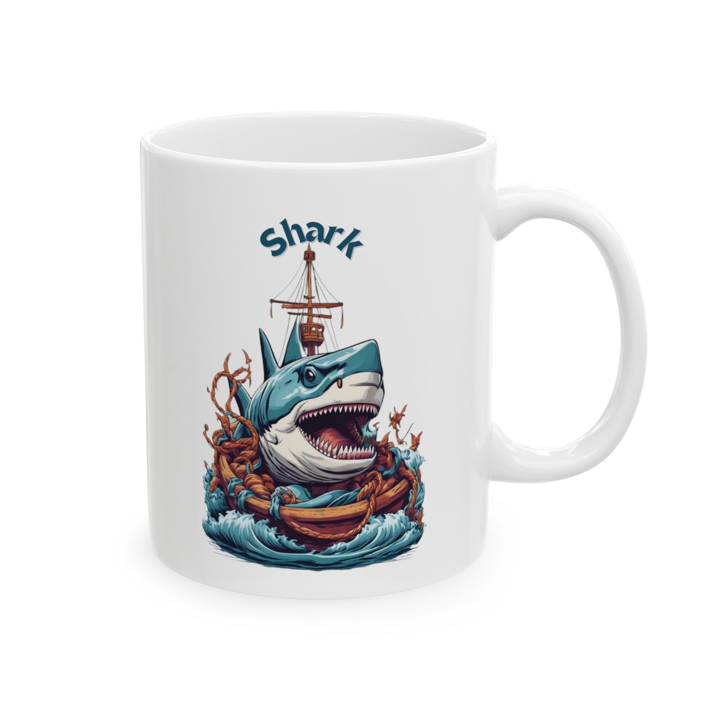 Shark Mug 11 Ounces White