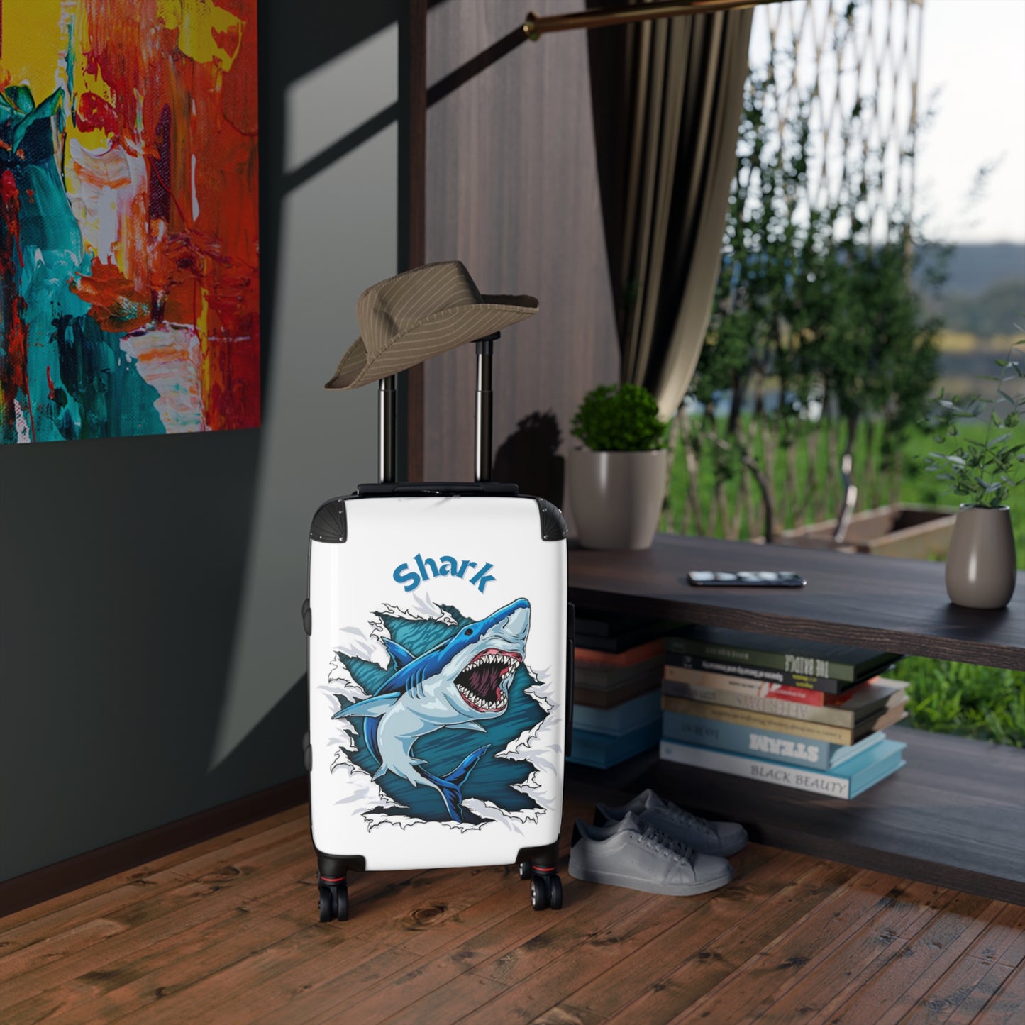 Shark Suitcase White