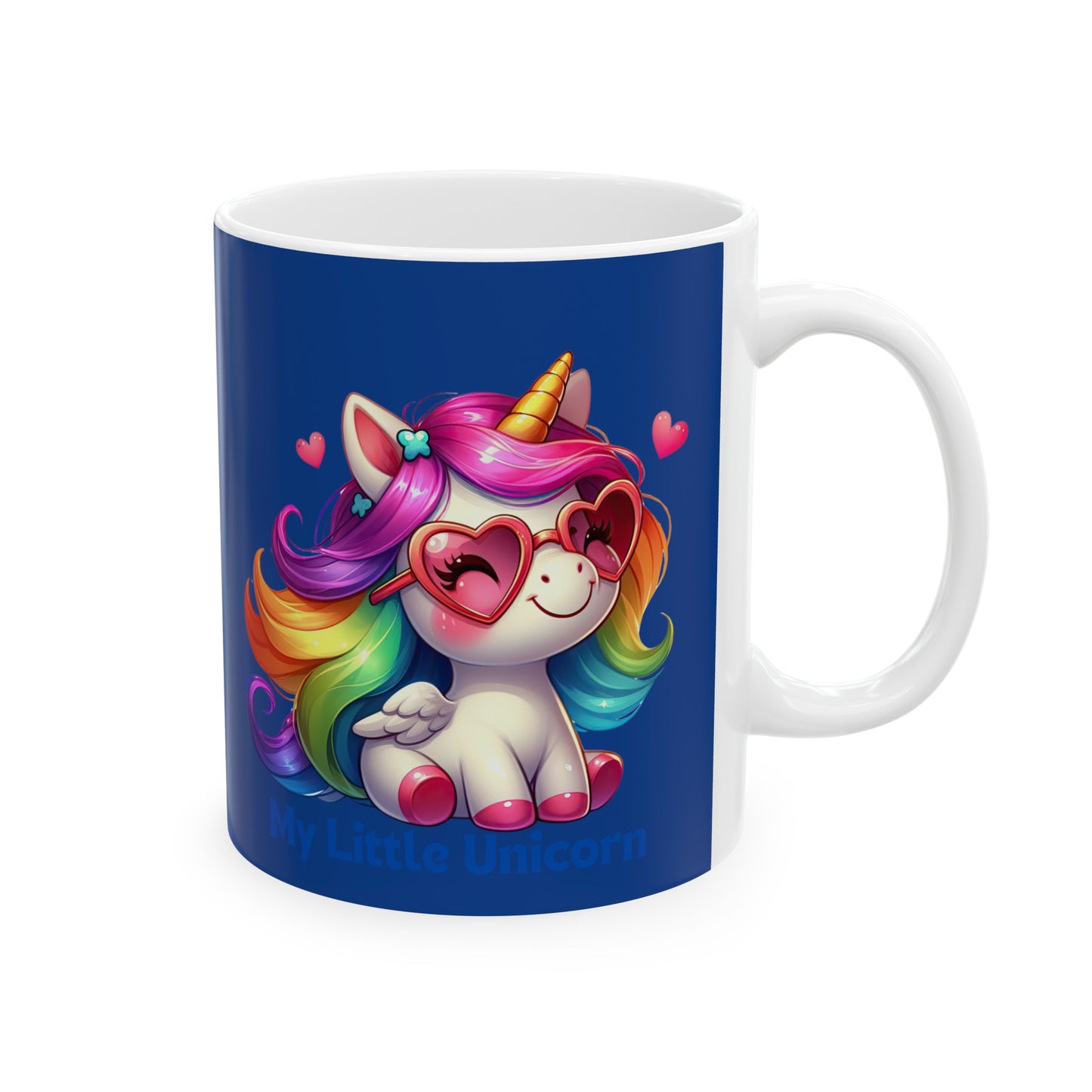 My Little Unicorn Rainbow Mug 11 Ounces Dark Blue